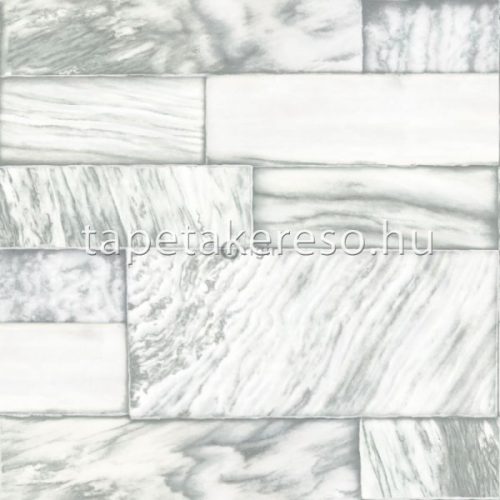 Origin Matières - Stone vlies anyagú szürke, fehér színű márványos, geometriai modern tapéta