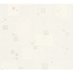   AS Creation 111 Shades of  White habos, vlies anyagú fehér színű kockás modern tapéta