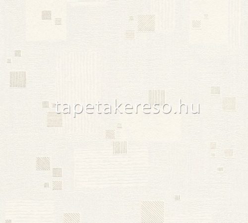 AS Creation 111 Shades of  White habos, vlies anyagú fehér színű kockás modern tapéta