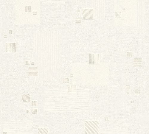AS Creation 111 Shades of  White habos, vlies anyagú fehér színű kockás modern tapéta