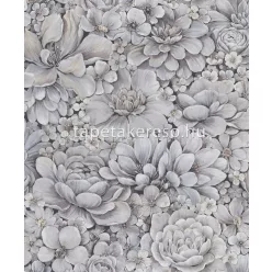   Marburg Botanica vlies, vinyl anyagú lila, barna színű virágos, 3d modern, natural tapéta