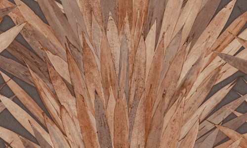 Arte Selva papír, vinyl anyagú barna, rozsdabarna színű leveles modern, natural tapéta