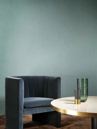 Arte ESSENTIALS - LES NUANCES vlies anyagú türkiz, csillámos színű egyszínű, textilhatású modern tapéta