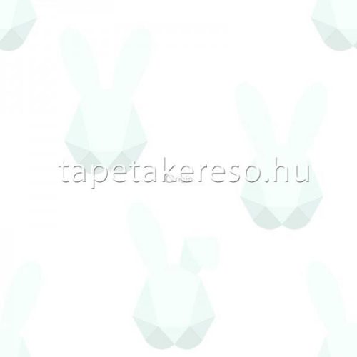 Origin Hide and Seek vlies anyagú fehér, zöld színű állatos, geometriai gyermek tapéta