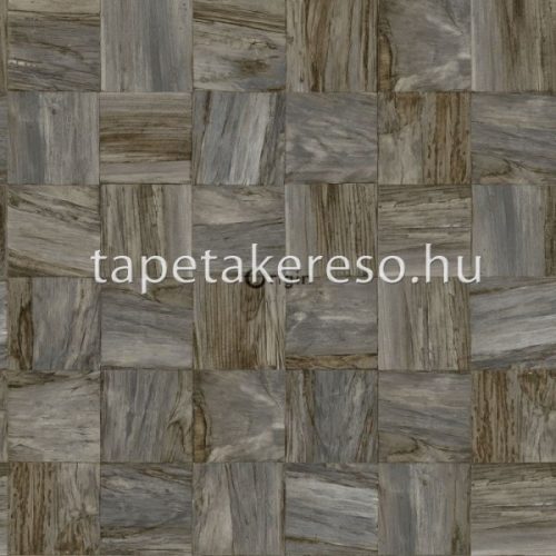 Origin Matières - Wood vlies anyagú szürke színű kockás, famintás modern tapéta