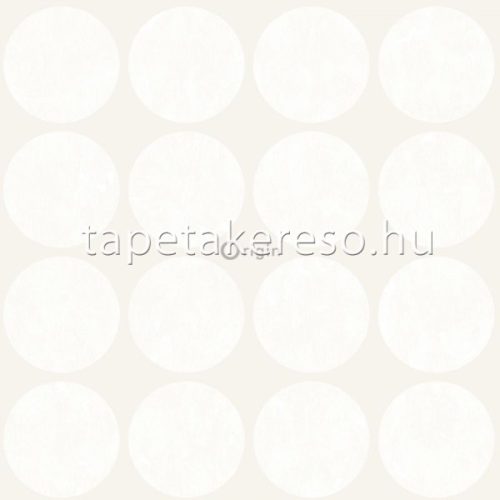 Origin Matières - Metal vlies anyagú fehér, gyöngyház színű körös modern tapéta