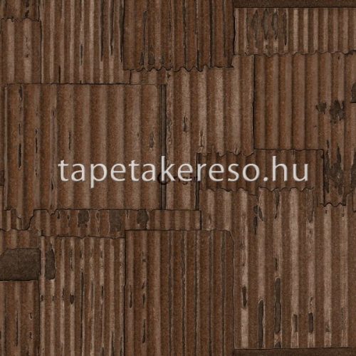 Origin Matières - Metal vlies anyagú barna színű csíkos modern tapéta