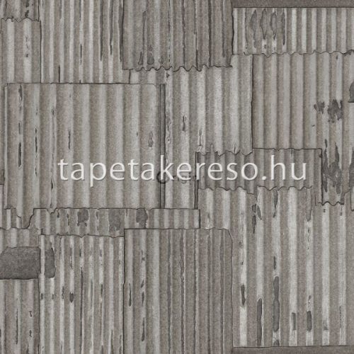 Origin Matières - Metal vlies anyagú szürke színű csíkos modern tapéta