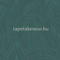   Origin City Chic vlies anyagú zöld, ezüst színű leveles modern tapéta