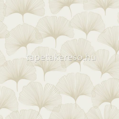 Origin City Chic vlies anyagú beige, gyöngyház színű leveles modern tapéta