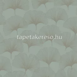   Origin City Chic vlies anyagú zöld, arany színű leveles modern tapéta