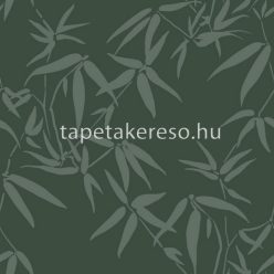   Origin City Chic vlies anyagú zöld, ezüst színű leveles modern tapéta