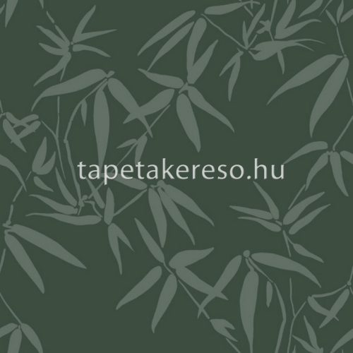 Origin City Chic vlies anyagú zöld, ezüst színű leveles modern tapéta