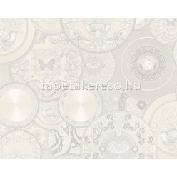   AS Creation Versace 3 vlies, vinyl anyagú fehér, szürke színű körös modern tapéta