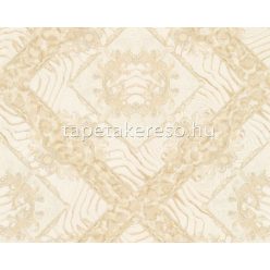   AS Creation Versace 3 vlies, vinyl anyagú beige, fehér színű kockás modern tapéta