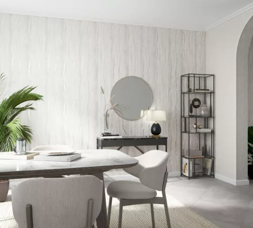 Marburg City Romance vlies, vinyl anyagú beige, szürke színű vonalas, foltos Modern tapéta