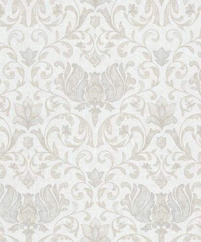 Marburg City Romance vlies, vinyl anyagú beige, törtfehér színű indamintás, virágos Klasszikus tapéta
