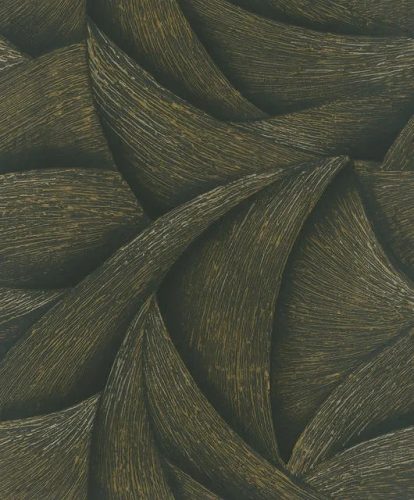 Marburg Ritus vinyl, vlies anyagú, fekete, barna, arany színű, absztrakt, struktúrált, 3d, Modern tapéta