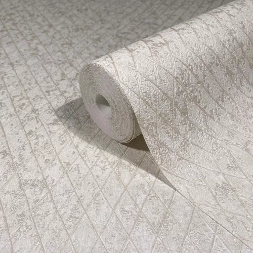 Marburg Ritus vinyl, vlies anyagú, beige, törtfehér színű, geometriai, Modern tapéta