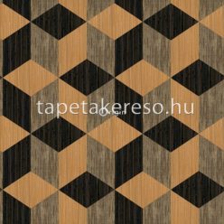   Origin Matières - Wood vlies anyagú fekete, barna színű geometriai modern poszter