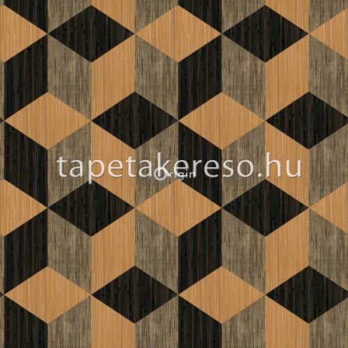 Origin Matières - Wood vlies anyagú fekete, barna színű geometriai modern poszter