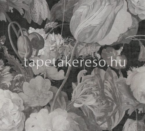 Eijffinger Masterpiece vlies anyagú szürke, fekete színű virágos modern tapéta