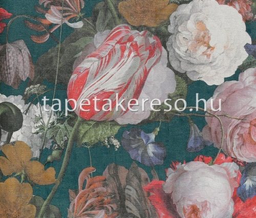 Eijffinger Masterpiece vlies anyagú rózsaszín, piros, fehér, zöld, barna színű virágos modern tapéta