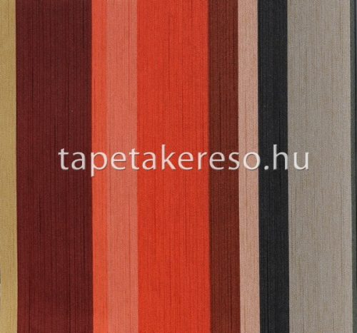 Eijffinger Masterpiece vlies anyagú narancssárga, zöld, barna, szürke, fekete színű csíkos, textilhatású modern tapéta