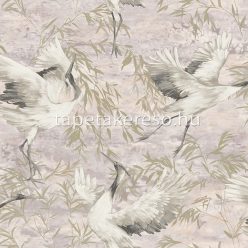   Holden Patagonia vlies, vinyl anyagú mályva, törtfehér, szürke, arany színű madaras, leveles modern, natural tapéta
