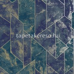   Holden Patagonia vlies, vinyl anyagú kék, zöld, arany színű geometriai, márványos modern, natural tapéta