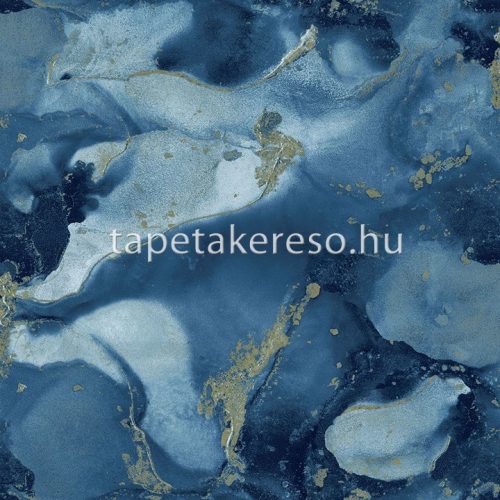 Holden Patagonia vlies, vinyl anyagú kék, arany színű márványos modern, natural tapéta