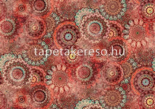 Rasch Magic Walls by Rasch vlies anyagú narancssárga, zöld, bordó, türkiz színű mandala modern poszter