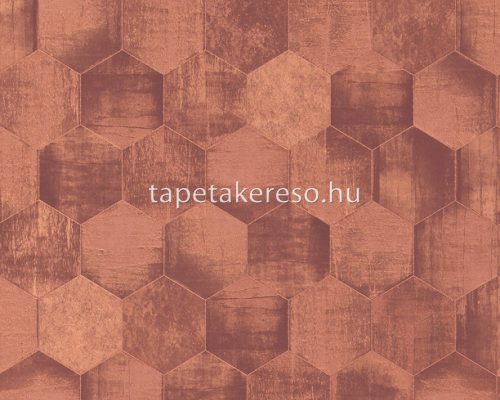 AS Creation Materials vlies, vinyl anyagú rozsdabarna színű geometriai modern tapéta
