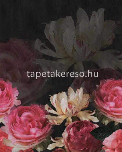 Rasch Magic Walls by Rasch vlies anyagú fekete, pink, krém színű virágos modern poszter