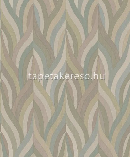 Holden Arabesque vlies, vinyl anyagú kék, beige, mályva, zöld színű hullámos modern tapéta