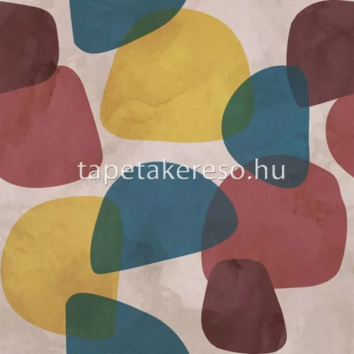 Rasch Magic Walls by Rasch vlies anyagú beige, zöld, kék, bordó, sárga színű geometriai modern poszter