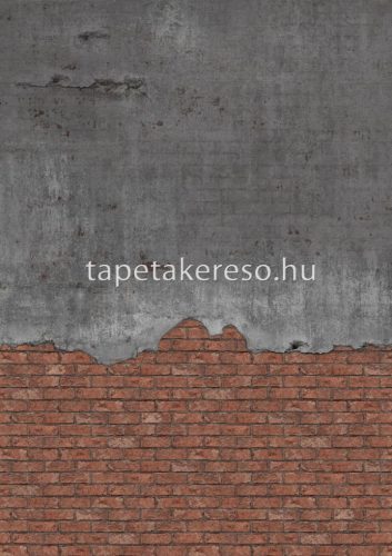 Rasch Factory 5 vlies anyagú szürke, terrakotta színű téglamintás, vakolt modern, industrial poszter