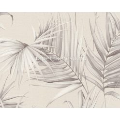   AS Creation Dream Again vlies, habos anyagú szürke színű leveles modern tapéta