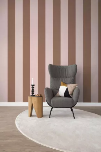 Rasch Schöner Wohnen Cosy Living vlies anyagú mályva, barna színű csíkos Modern panel