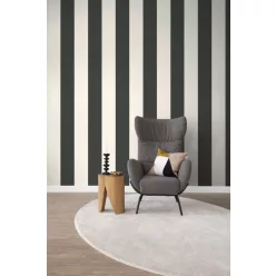   Rasch Schöner Wohnen Cosy Living vlies anyagú fekete, fehér színű csíkos Modern panel