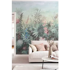   Rasch Schöner Wohnen Cosy Living vlies anyagú zöld, kék, rózsaszín színű virágos, leveles, növényes Modern panel