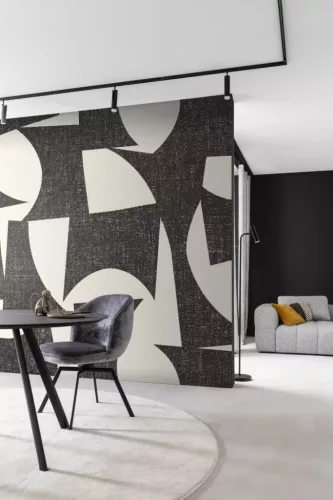 Rasch Schöner Wohnen Cosy Living vlies anyagú fekete, fehér színű geometriai Modern panel