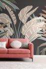 Rasch Schöner Wohnen Cosy Living vlies anyagú fekete, zöld, barna színű leveles Modern panel