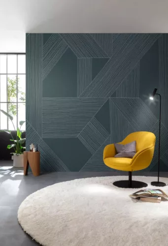 Rasch Schöner Wohnen Cosy Living vlies anyagú kék, ezüst színű geometriai Modern panel