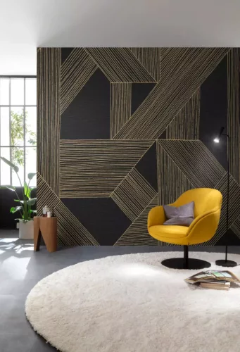 Rasch Schöner Wohnen Cosy Living vlies anyagú fekete, barna színű geometriai Modern panel
