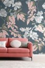 Rasch Schöner Wohnen Cosy Living vlies anyagú kék, fehér, szürke, rózsaszín színű virágos, leveles Modern panel
