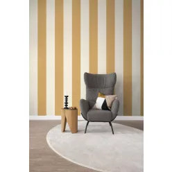   Rasch Schöner Wohnen Cosy Living vlies anyagú fehér, mustársárga színű csíkos Modern panel