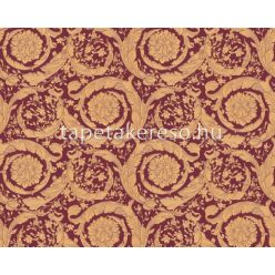   AS Creation Versace 4 vlies, vinyl anyagú bordó, arany, barna színű indamintás, barokk klasszikus tapéta