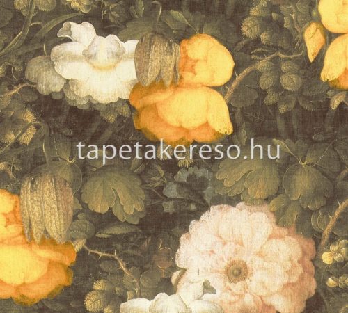 AS Creation Metropolitan Storys vinyl, vlies anyagú sárga, barna, beige színű virágos klasszikus tapéta
