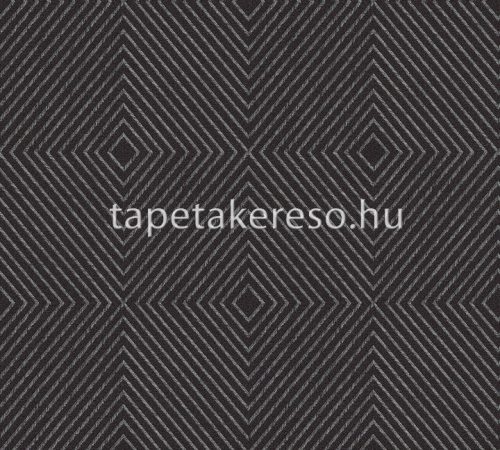 AS Creation Metropolitan Storys vinyl, vlies anyagú fekete, ezüst színű geometriai modern tapéta